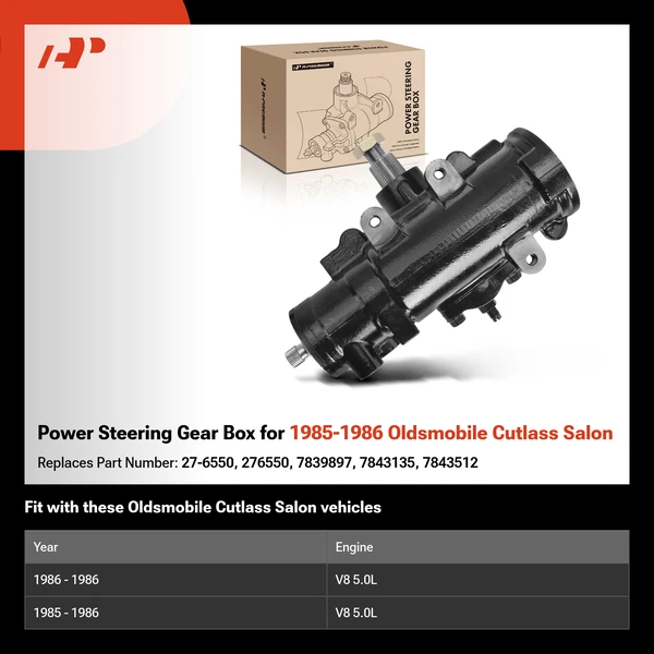 Power Steering Gear Box for 1985-1986 Oldsmobile Cutlass Salon