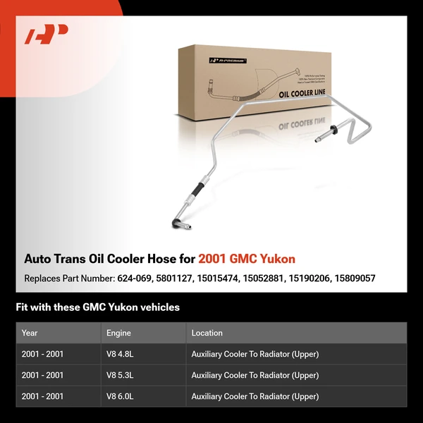Auto Trans Oil Cooler Hose for 2001 GMC Yukon