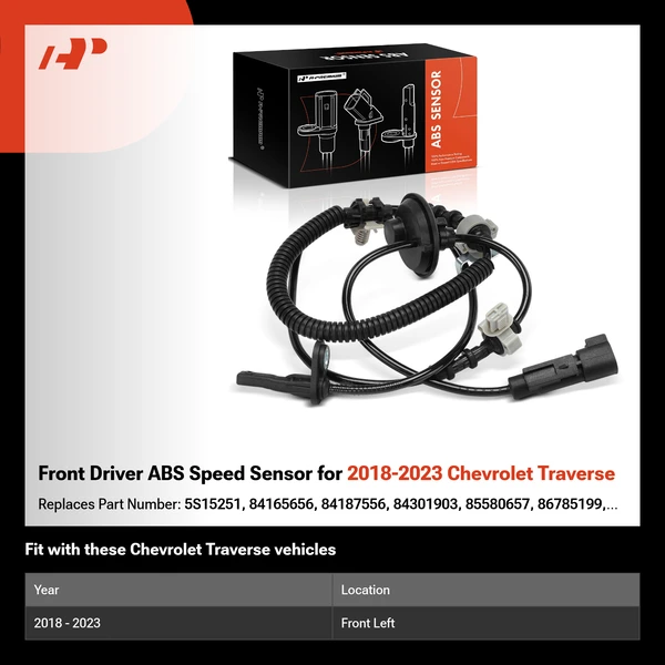 Front Driver ABS Speed Sensor for 2018-2023 Chevrolet Traverse