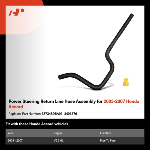 Power Steering Return Line Hose Assembly for 2003-2007 Honda Accord