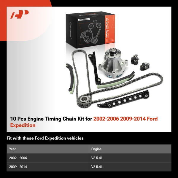 10 Pcs Engine Timing Chain Kit for 2002-2006 2009-2014 Ford Expedition