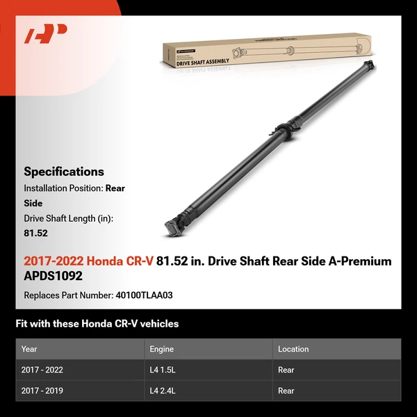 2017-2022 Honda CR-V 81.52 in. Drive Shaft Rear Side A-Premium APDS1092