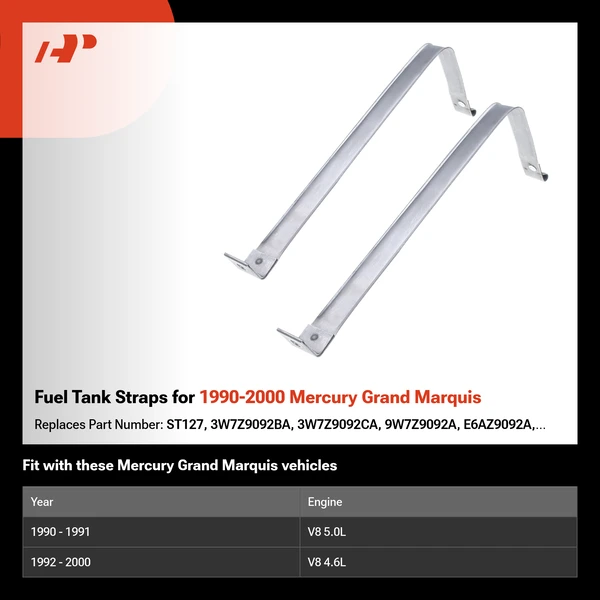 Fuel Tank Straps for 1990-2000 Mercury Grand Marquis
