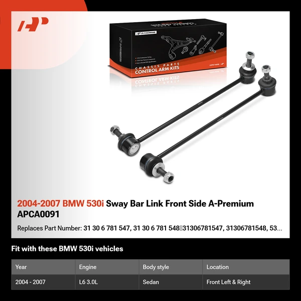 2004-2007 BMW 530i Sway Bar Link Front Side A-Premium APCA0091