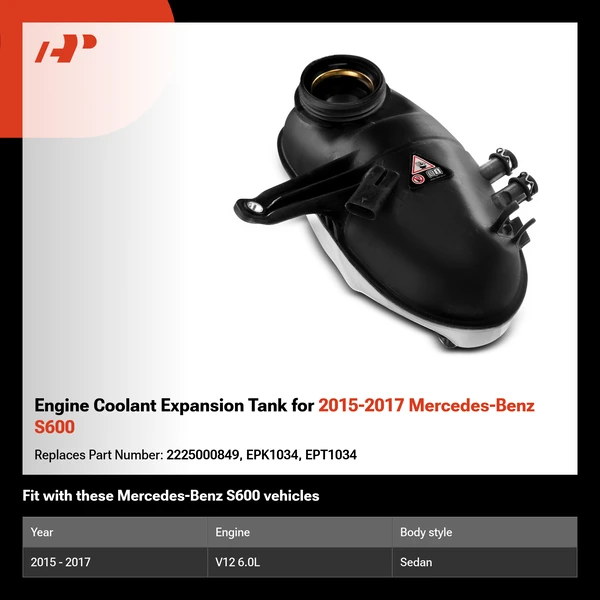 Engine Coolant Expansion Tank for 2015-2017 Mercedes-Benz S600