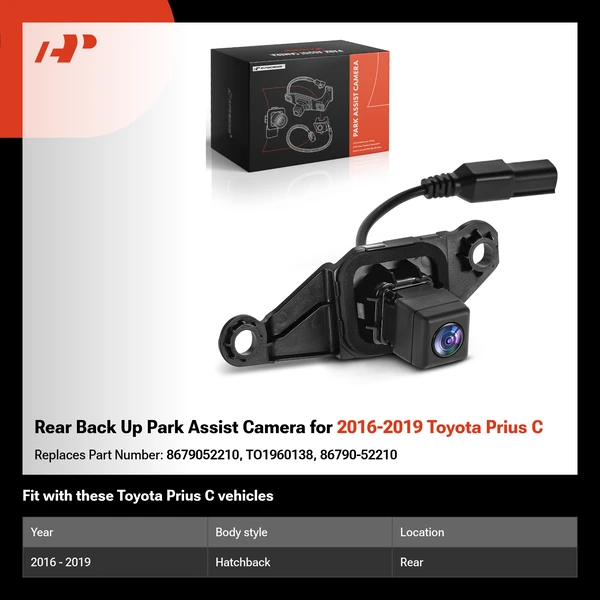 Rear Back Up Park Assist Camera for 2016-2019 Toyota Prius C