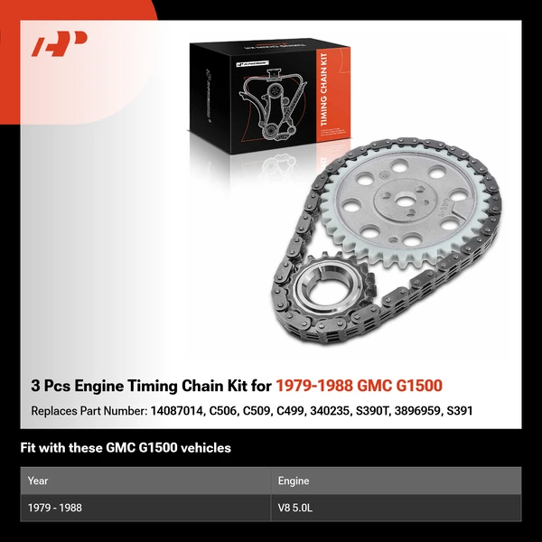 3 Pcs Engine Timing Chain Kit for 1979-1988 GMC G1500