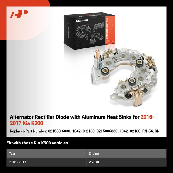 Alternator Rectifier Diode with Aluminum Heat Sinks for 2016-2017 Kia K900