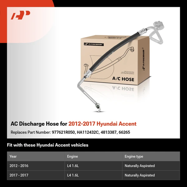 AC Discharge Hose for 2012-2017 Hyundai Accent