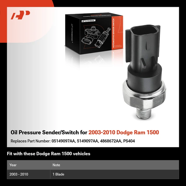 Oil Pressure Sender/Switch for 2003-2010 Dodge Ram 1500