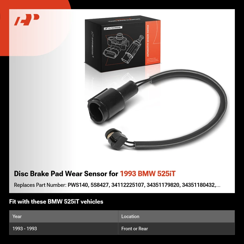 Disc Brake Pad Wear Sensor for 1993 BMW 525iT