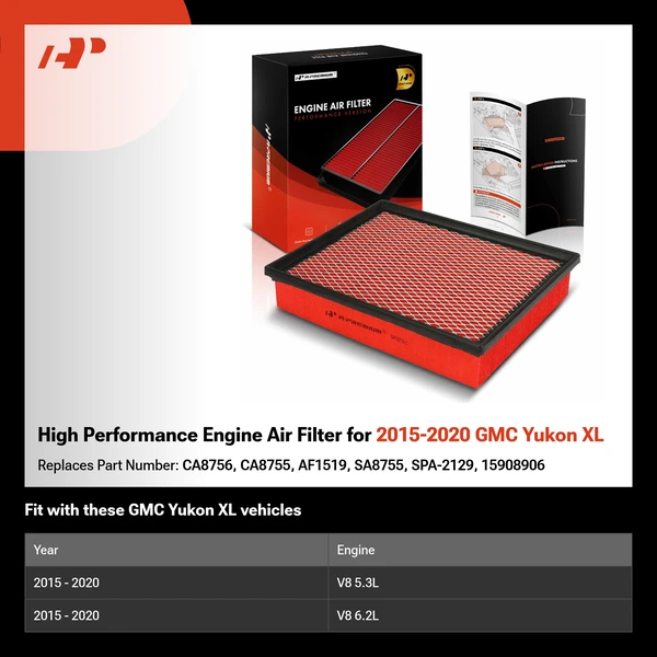 High Performance Engine Air Filter for 2015-2020 GMC Yukon XL
