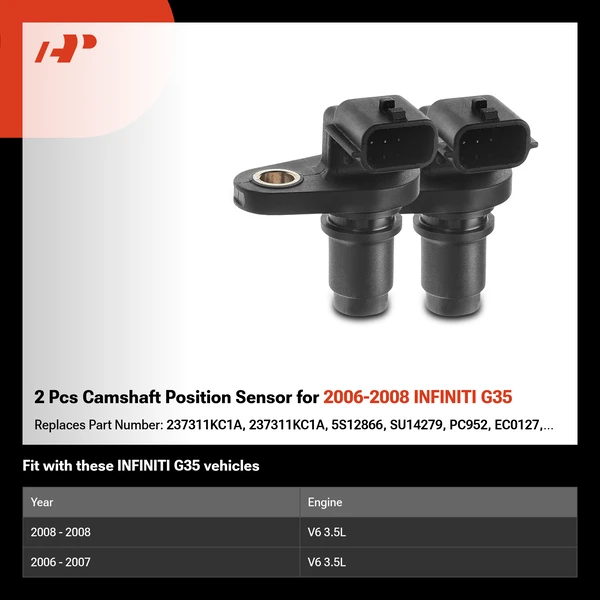 2 Pcs Camshaft Position Sensor for 2006-2008 INFINITI G35