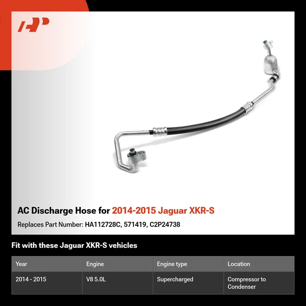 AC Discharge Hose for 2014-2015 Jaguar XKR-S
