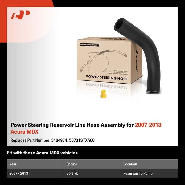 Power Steering Reservoir Line Hose Assembly for 2007-2013 Acura MDX