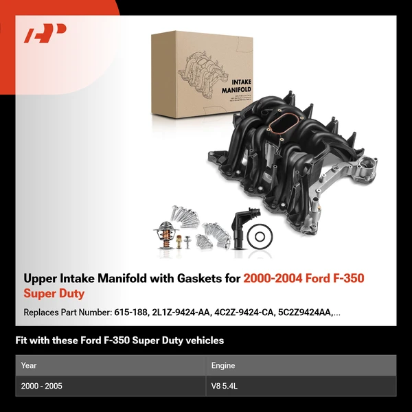 Upper Intake Manifold with Gaskets for 2000-2004 Ford F-350 Super Duty