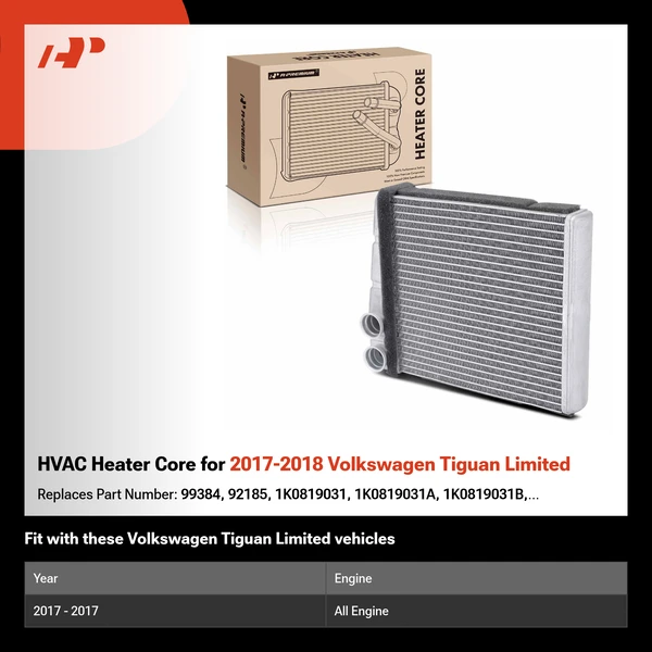 HVAC Heater Core for 2017-2018 Volkswagen Tiguan Limited