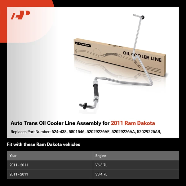 Auto Trans Oil Cooler Line Assembly for 2011 Ram Dakota