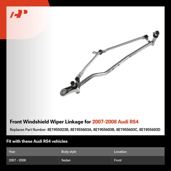 Front Windshield Wiper Linkage for 2007-2008 Audi RS4