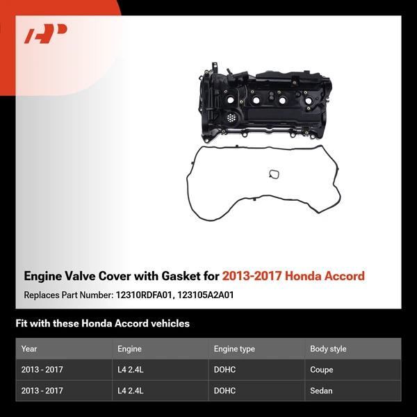 Engine Valve Cover with Gasket for 2013-2017 Honda Accord