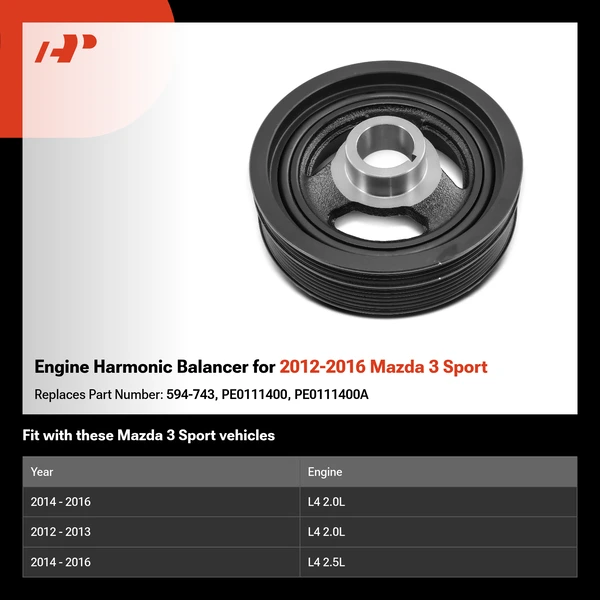 Engine Harmonic Balancer for 2012-2016 Mazda 3 Sport