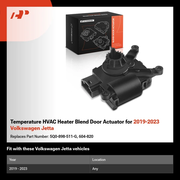 Temperature HVAC Heater Blend Door Actuator for 2019-2023 Volkswagen Jetta