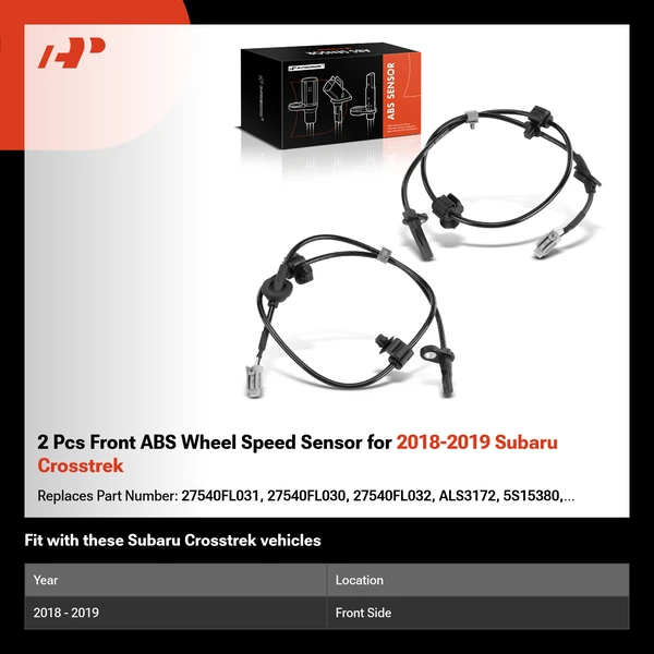 2 Pcs Front ABS Wheel Speed Sensor for 2018-2019 Subaru Crosstrek