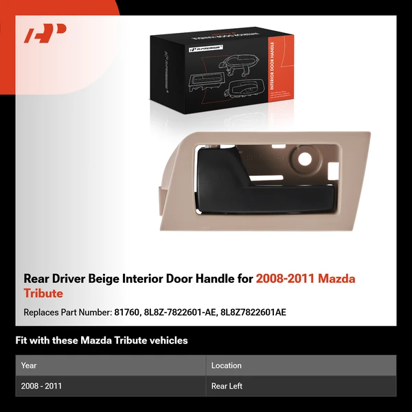 Rear Driver Beige Interior Door Handle for 2008-2011 Mazda Tribute