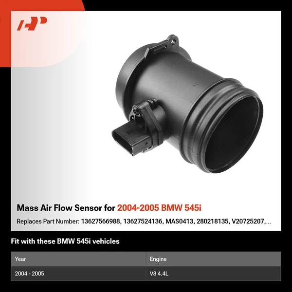 Mass Air Flow Sensor for 2004-2005 BMW 545i