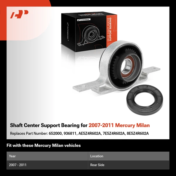 Shaft Center Support Bearing for 2007-2011 Mercury Milan