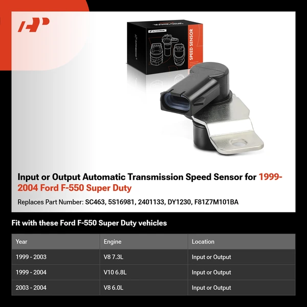 Input or Output Automatic Transmission Speed Sensor for 1999-2004 Ford F-550 Super Duty
