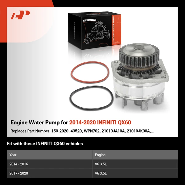 Engine Water Pump for 2014-2020 INFINITI QX60