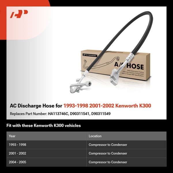 AC Discharge Hose for 1993-1998 2001-2002 Kenworth K300