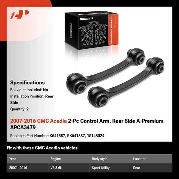 2007-2016 GMC Acadia 2-Pc Control Arm, Rear Side A-Premium APCA3479
