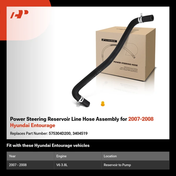 Power Steering Reservoir Line Hose Assembly for 2007-2008 Hyundai Entourage