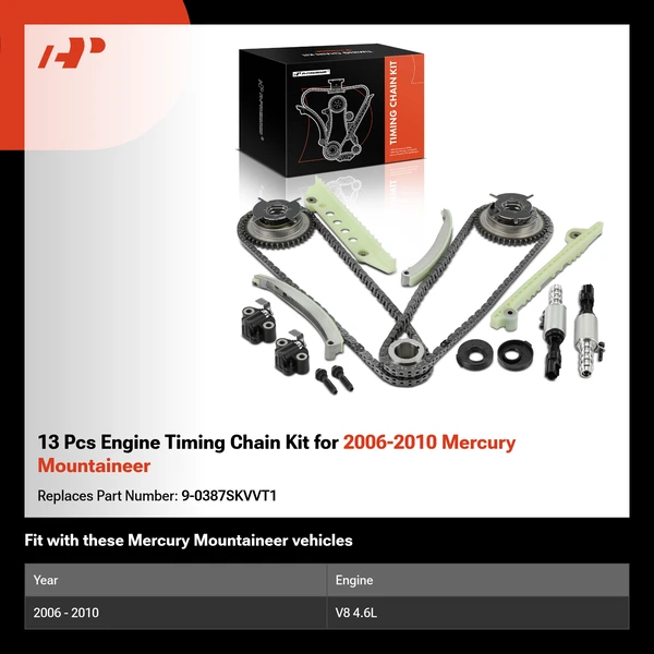 13 Pcs Engine Timing Chain Kit for 2006-2010 Mercury Mountaineer