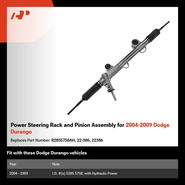 Power Steering Rack and Pinion Assembly for 2004-2009 Dodge Durango