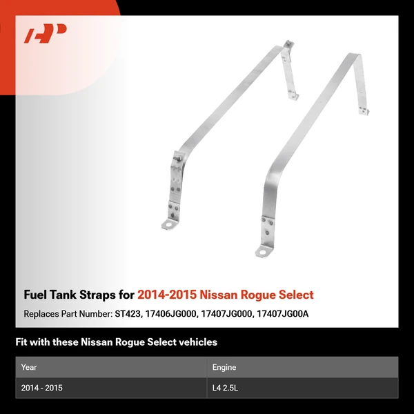 Fuel Tank Straps for 2014-2015 Nissan Rogue Select