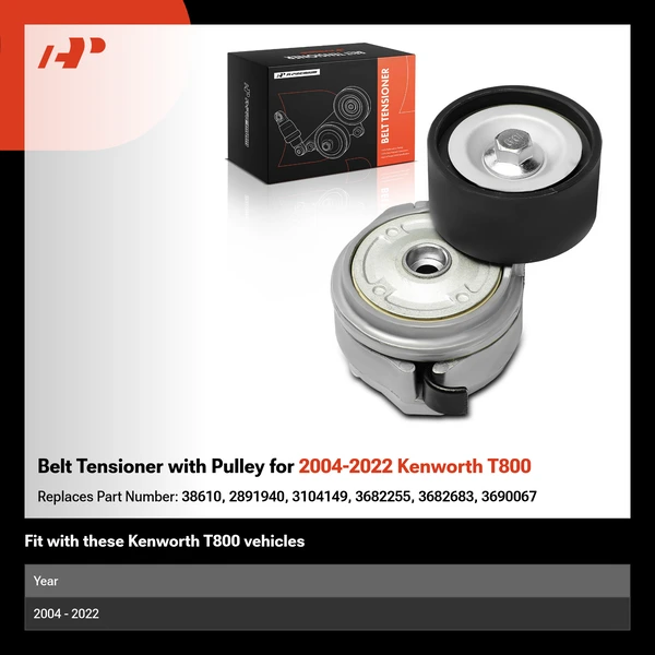 Belt Tensioner with Pulley for 2004-2022 Kenworth T800