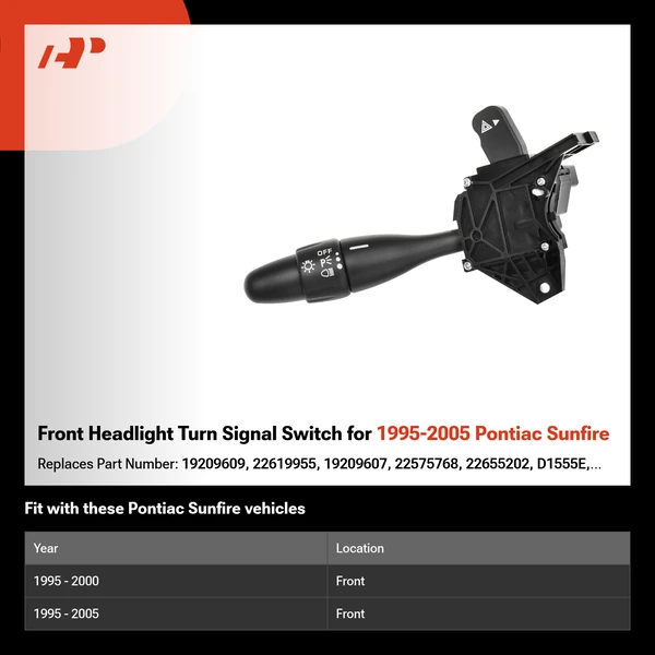 Front Headlight Turn Signal Switch for 1995-2005 Pontiac Sunfire