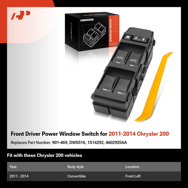 Front Driver Power Window Switch for 2011-2014 Chrysler 200