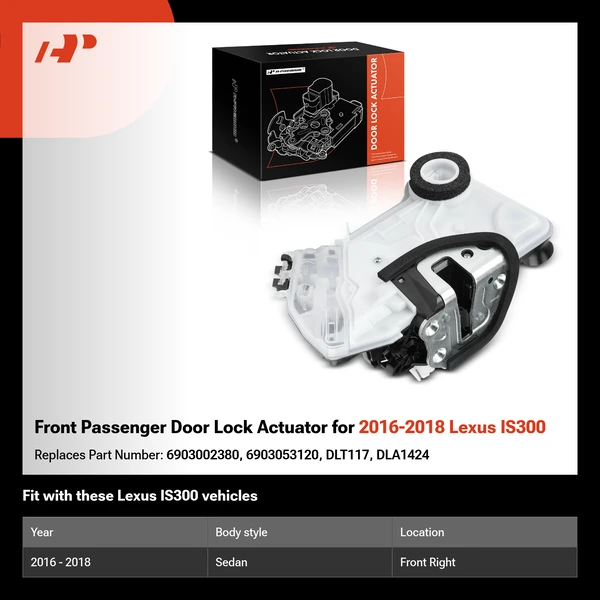 Front Passenger Door Lock Actuator for 2016-2018 Lexus IS300