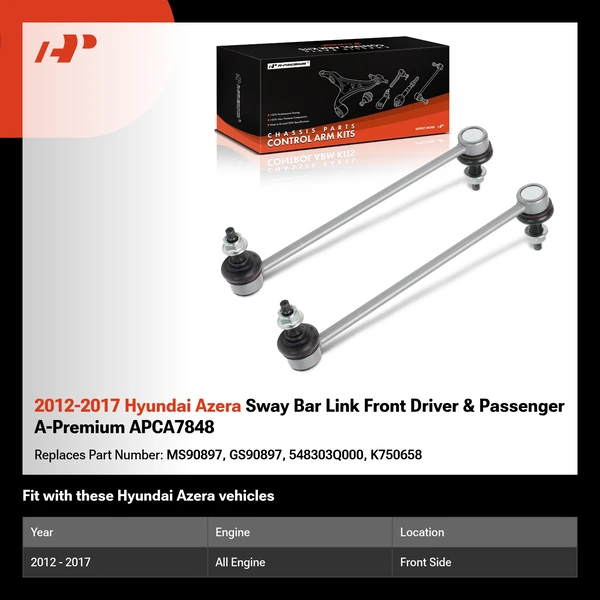 2012-2017 Hyundai Azera Sway Bar Link Front Driver & Passenger A-Premium APCA7848
