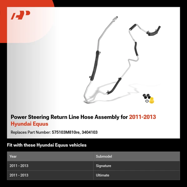 Power Steering Return Line Hose Assembly for 2011-2013 Hyundai Equus