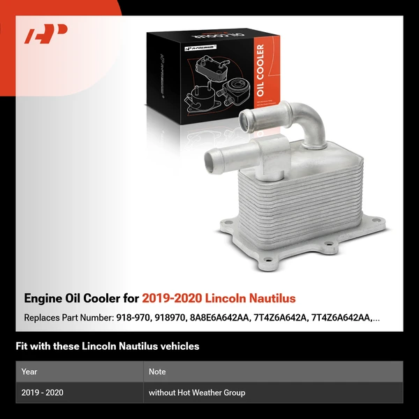Engine Oil Cooler for 2019-2020 Lincoln Nautilus