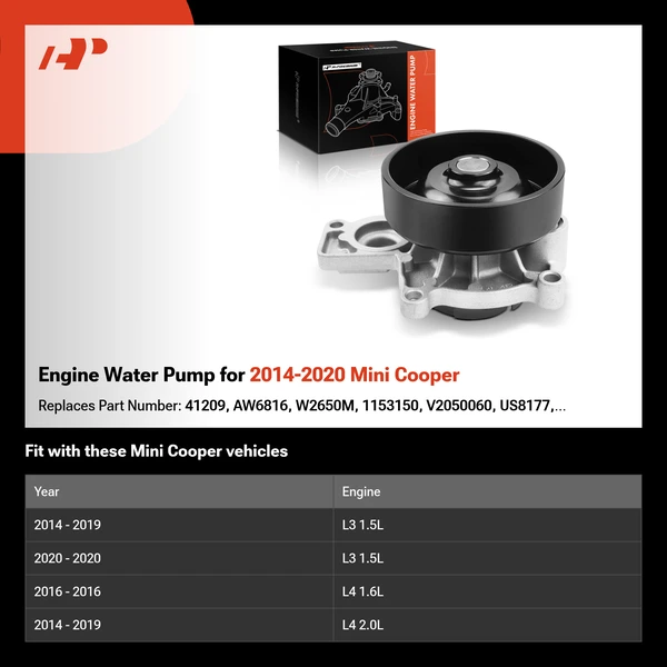 Engine Water Pump for 2014-2020 Mini Cooper