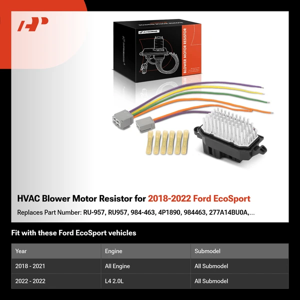 HVAC Blower Motor Resistor for 2018-2022 Ford EcoSport