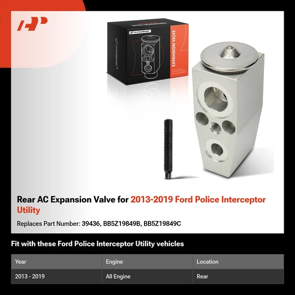 Rear AC Expansion Valve for 2013-2019 Ford Police Interceptor Utility