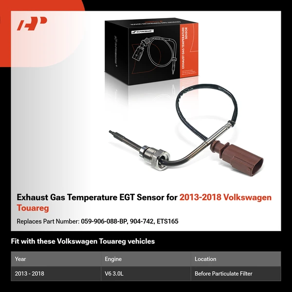 Exhaust Gas Temperature EGT Sensor for 2013-2018 Volkswagen Touareg