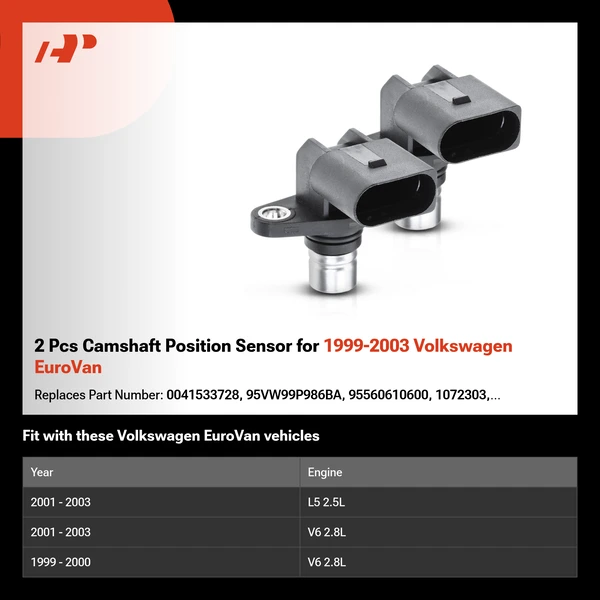 2 Pcs Camshaft Position Sensor for 1999-2003 Volkswagen EuroVan